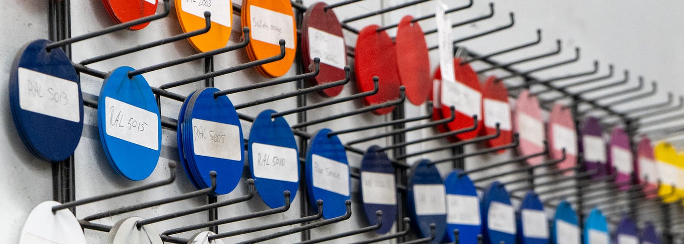 Color swatches at Franklin Display