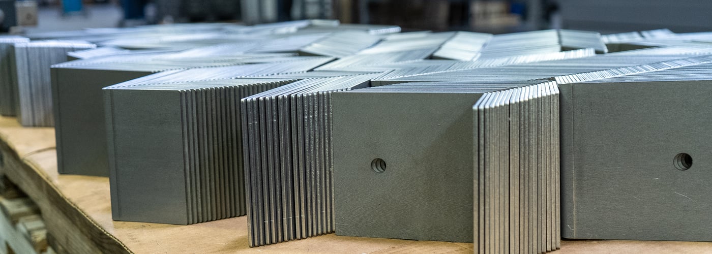 Pieces of a display waiting to be assembled