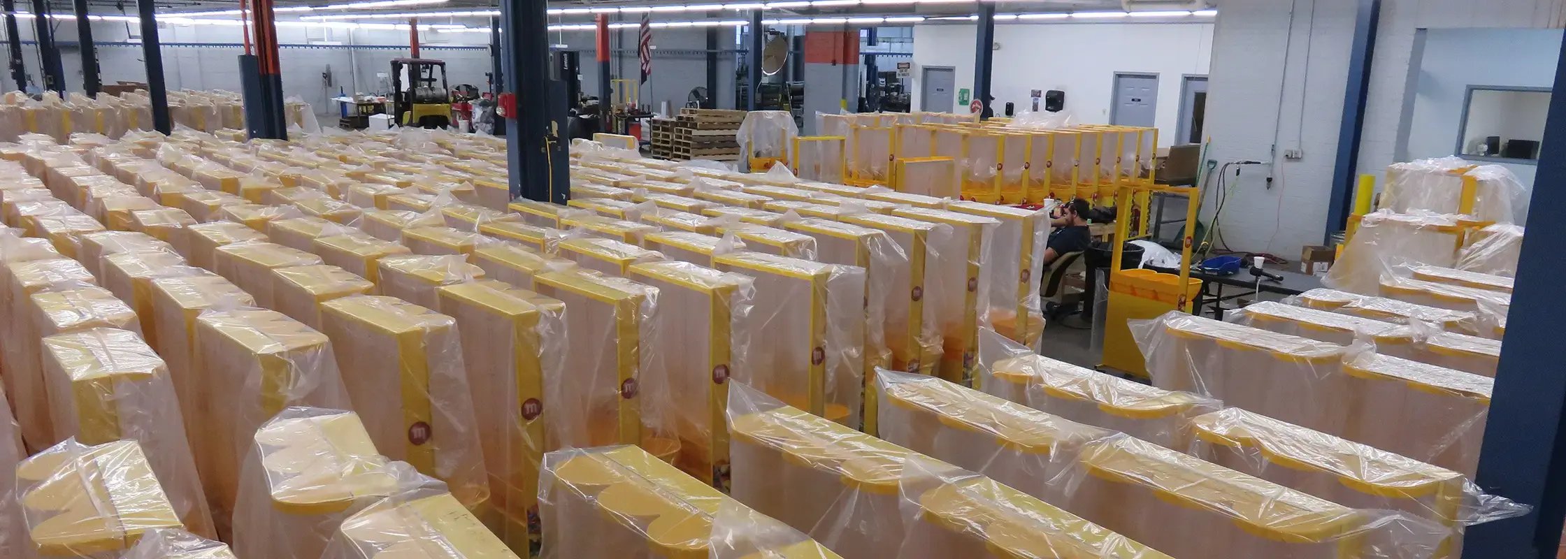 Warehouse full of product displays from Franklin Display