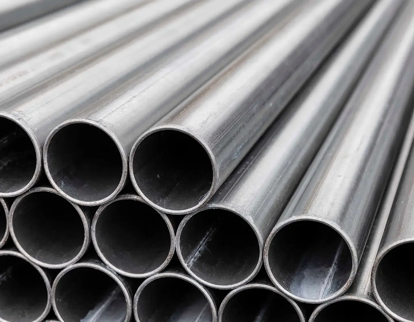 A stack of steel tubes